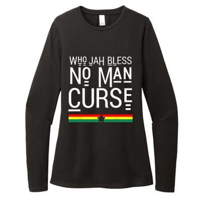 Jah Who Bless No Curse Man Rasta Flag Reggae Roots Jamaica Womens CVC Long Sleeve Shirt