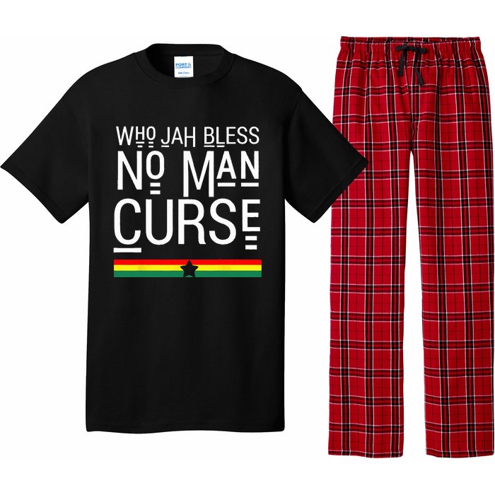 Jah Who Bless No Curse Man Rasta Flag Reggae Roots Jamaica Pajama Set