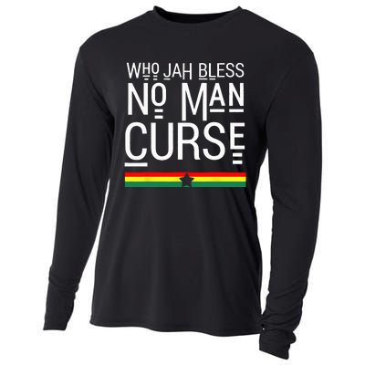 Jah Who Bless No Curse Man Rasta Flag Reggae Roots Jamaica Cooling Performance Long Sleeve Crew