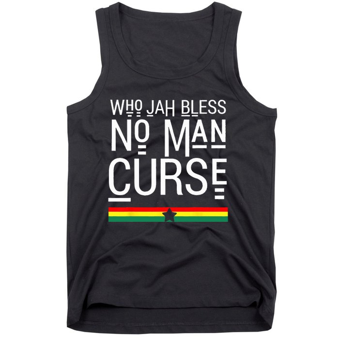 Jah Who Bless No Curse Man Rasta Flag Reggae Roots Jamaica Tank Top