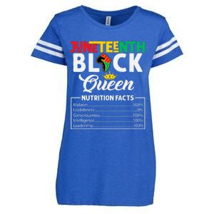 Juneteenth Women Black Queen Nutritional Facts Freedom Day Enza Ladies Jersey Football T-Shirt