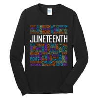 Juneteenth Words Black History Afro American African Freedom Tall Long Sleeve T-Shirt