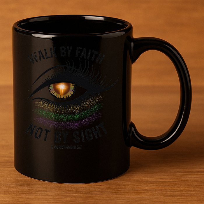 Jesus Walk By Faith Not By Sight Angel Eye 11oz C Handle Ceramic Mug