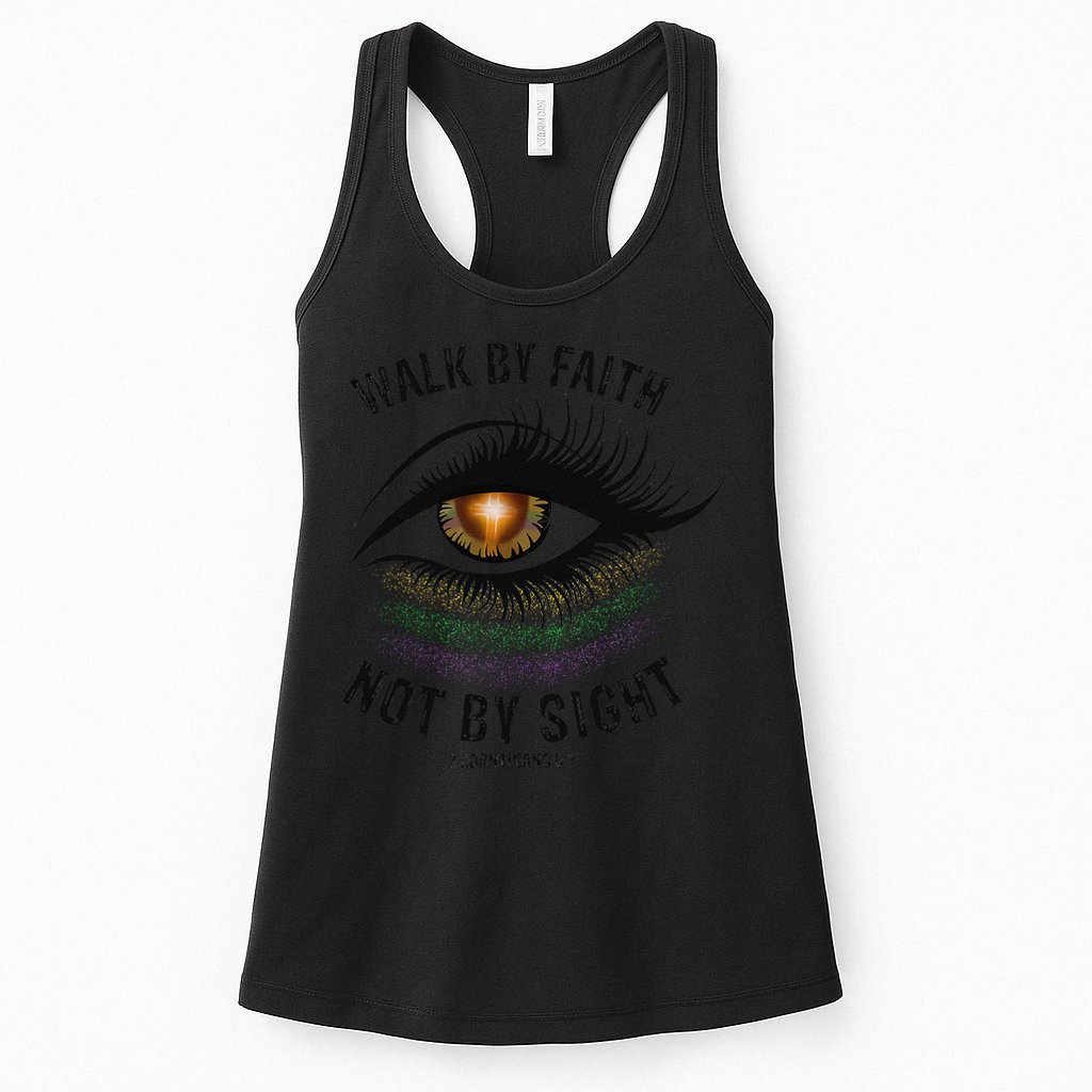 Jesus Walk By Faith Not By Sight Angel Eye Womens Tank Top