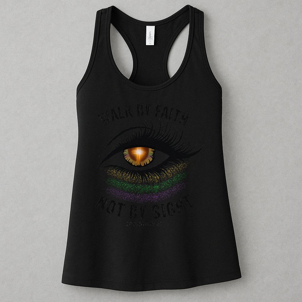 Jesus Walk By Faith Not By Sight Angel Eye Womens Tank Top