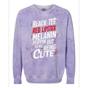 Juneteenth Woman Black Red Lipstick Melanin Poppin Colorblast Crewneck Sweatshirt