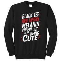 Juneteenth Woman Black Red Lipstick Melanin Poppin Sweatshirt