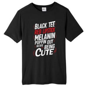 Juneteenth Woman Black Red Lipstick Melanin Poppin Tall Fusion ChromaSoft Performance T-Shirt