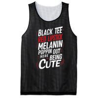 Juneteenth Woman Black Red Lipstick Melanin Poppin Mesh Reversible Basketball Jersey Tank