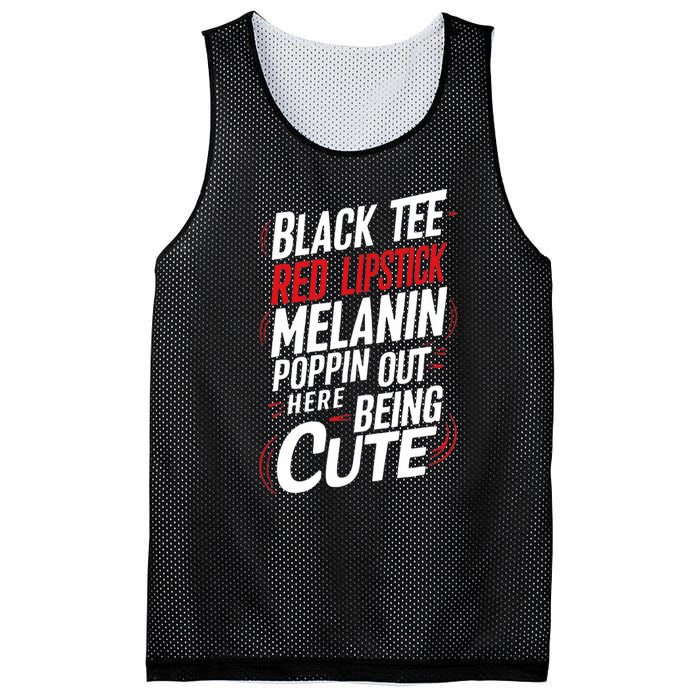 Juneteenth Woman Black Red Lipstick Melanin Poppin Mesh Reversible Basketball Jersey Tank