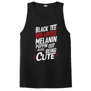 Juneteenth Woman Black Red Lipstick Melanin Poppin PosiCharge Competitor Tank