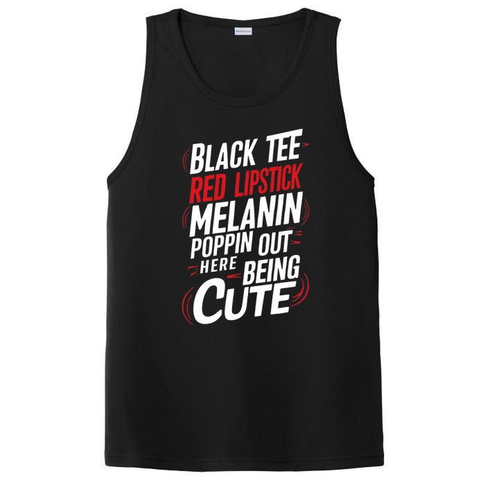 Juneteenth Woman Black Red Lipstick Melanin Poppin PosiCharge Competitor Tank