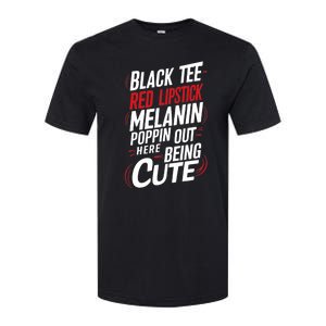 Juneteenth Woman Black Red Lipstick Melanin Poppin Softstyle CVC T-Shirt