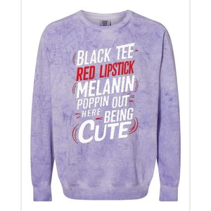 Juneteenth Woman Black Red Lipstick Melanin Poppin Colorblast Crewneck Sweatshirt