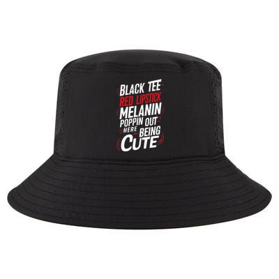 Juneteenth Woman Black Red Lipstick Melanin Poppin Cool Comfort Performance Bucket Hat