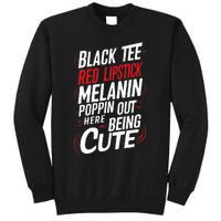 Juneteenth Woman Black Red Lipstick Melanin Poppin Sweatshirt