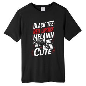 Juneteenth Woman Black Red Lipstick Melanin Poppin Tall Fusion ChromaSoft Performance T-Shirt