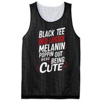 Juneteenth Woman Black Red Lipstick Melanin Poppin Mesh Reversible Basketball Jersey Tank