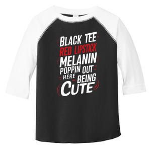 Juneteenth Woman Black Red Lipstick Melanin Poppin Toddler Fine Jersey T-Shirt