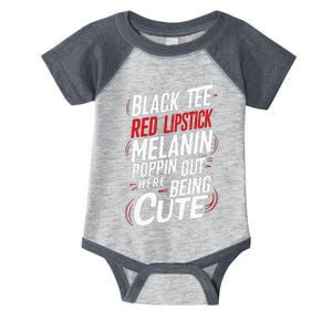 Juneteenth Woman Black Red Lipstick Melanin Poppin Infant Baby Jersey Bodysuit