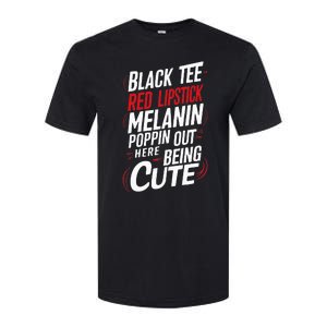 Juneteenth Woman Black Red Lipstick Melanin Poppin Softstyle CVC T-Shirt