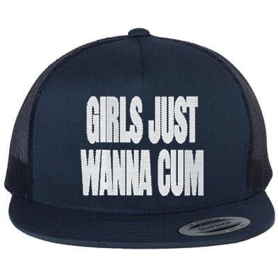 Just Wanna Cum Flat Bill Trucker Hat