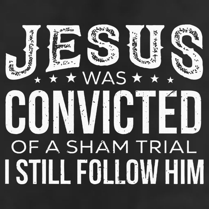 Jesus Was Convicted Of A Sham Trial I Still Follow Him 7 Panel Mesh Trucker Snapback Hat