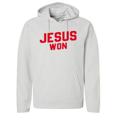 Jesus Won Christ Jesus Christian Performance Fleece Hoodie