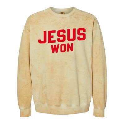 Jesus Won Christ Jesus Christian Colorblast Crewneck Sweatshirt