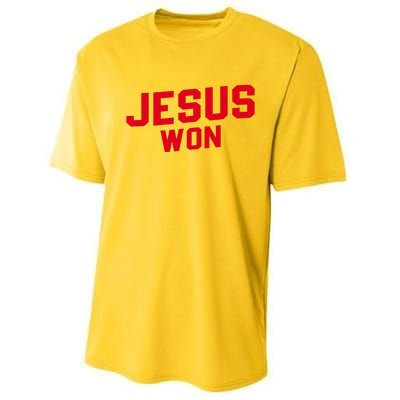 Jesus Won Christ Jesus Christian Performance Sprint T-Shirt