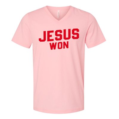 Jesus Won Christ Jesus Christian V-Neck T-Shirt