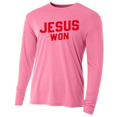 Jesus Won Christ Jesus Christian Cooling Performance Long Sleeve Crew