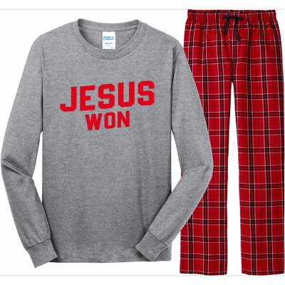 Jesus Won Christ Jesus Christian Long Sleeve Pajama Set