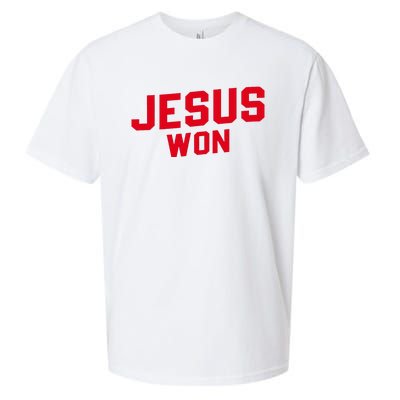 Jesus Won Christ Jesus Christian Sueded Cloud Jersey T-Shirt