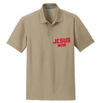 Jesus Won Christ Jesus Christian Dry Zone Grid Polo