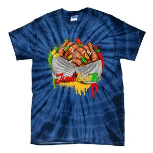 Juneteenth Wo Celebrate Black Woman Hands Nails Tie-Dye T-Shirt