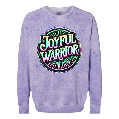 Joyful Warrior Colorful Inspirational Campaign Design Colorblast Crewneck Sweatshirt