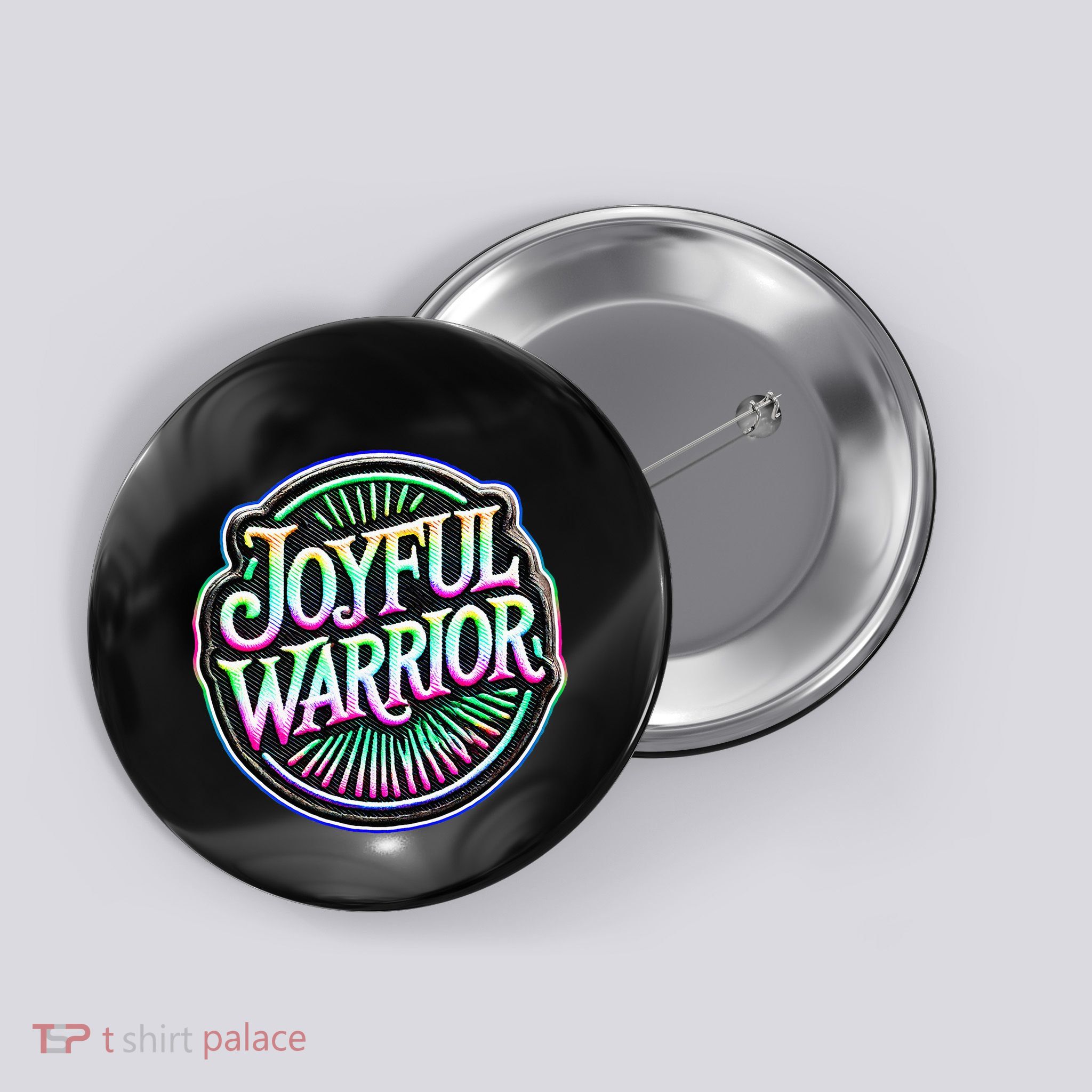 Joyful Warrior Colorful Inspirational Campaign Design Button