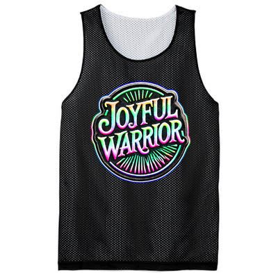 Joyful Warrior Colorful Inspirational Campaign Design Mesh Reversible Basketball Jersey Tank