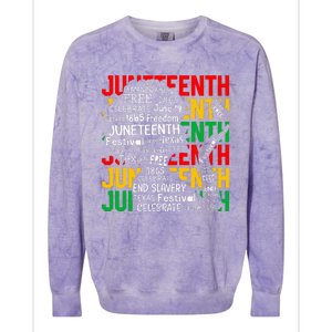 Juneteenth Women Celebrate Black Freedom Day 1865 Colorblast Crewneck Sweatshirt