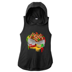 Juneteenth Women Celebrate Black Woman Hands Nails Ladies PosiCharge Tri-Blend Wicking Draft Hoodie Tank