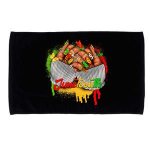 Juneteenth Women Celebrate Black Woman Hands Nails Microfiber Hand Towel