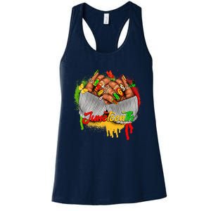 Juneteenth Women Celebrate Black Woman Hands Nails Women's Racerback Tank