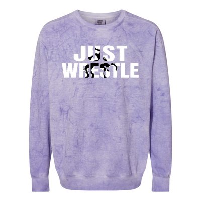 Just Wrestle Cute Gift Wrestling Attire Wrestler Gift Colorblast Crewneck Sweatshirt