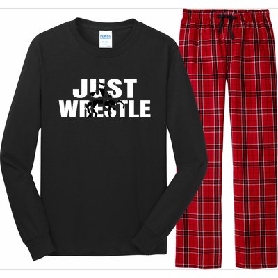 Just Wrestle Cute Gift Wrestling Attire Wrestler Gift Long Sleeve Pajama Set