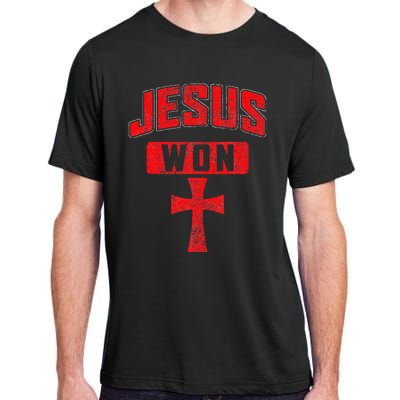 Jesus Won Cross Jesus Christian Faith Religious Adult ChromaSoft Performance T-Shirt