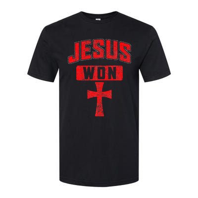 Jesus Won Cross Jesus Christian Faith Religious Softstyle CVC T-Shirt