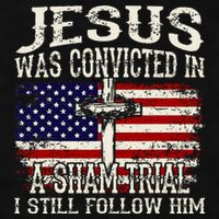 Jesus Was Convicted In A Sham Trial I Still Follow Him Ladies PosiCharge Tri-Blend Wicking Tank