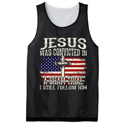 Jesus Was Convicted In A Sham Trial I Still Follow Him Mesh Reversible Basketball Jersey Tank