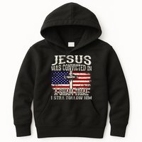 Jesus Was Convicted In A Sham Trial I Still Follow Him Kids Hoodie
